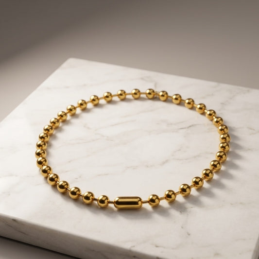 Golden Orbit Bead Necklace