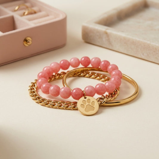 Paw Charm Beaded Bracelet