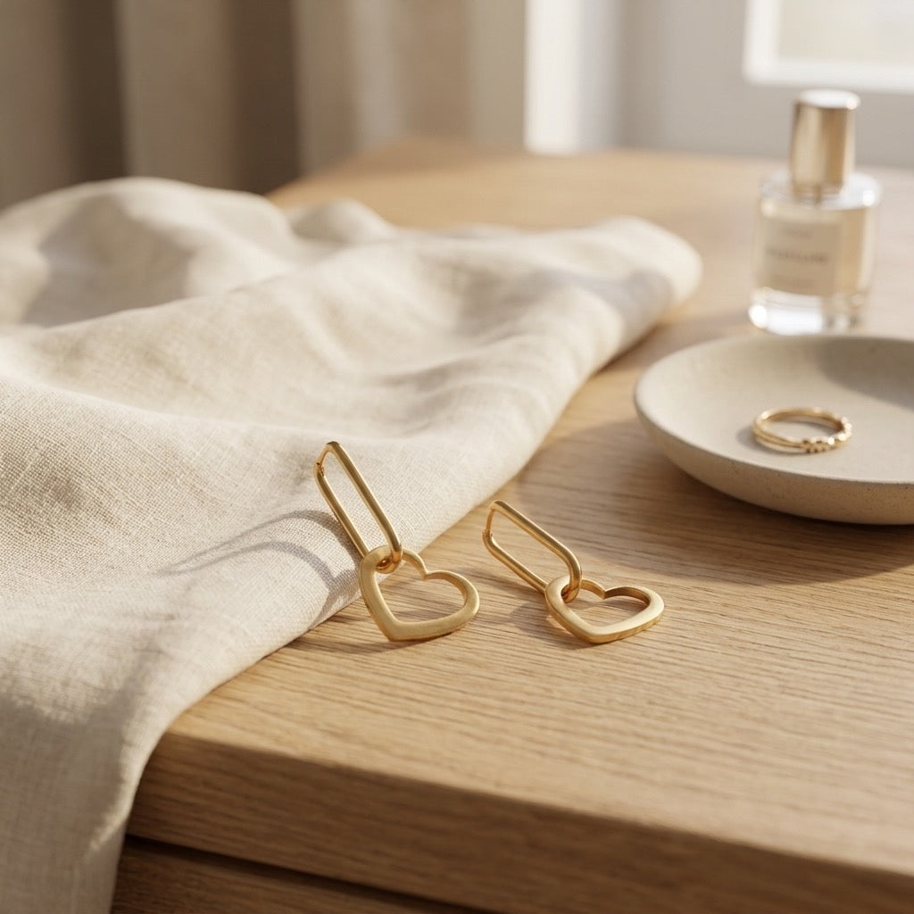 Golden Heartbeat Earrings