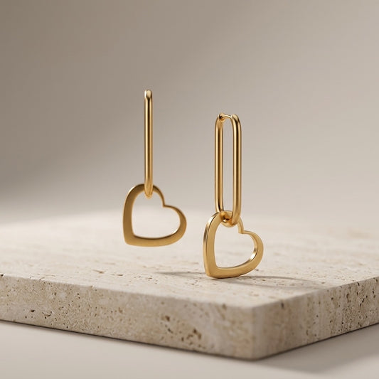 Golden Heartbeat Earrings