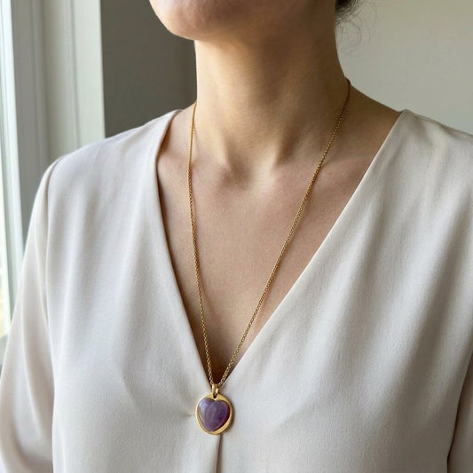 Amethyst Heart Necklace