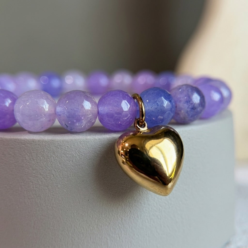 Lavender Heart Bracelet