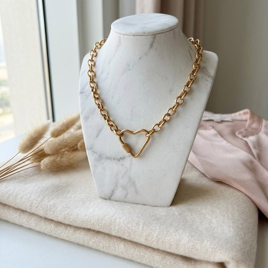 Golden Link Heart Necklace
