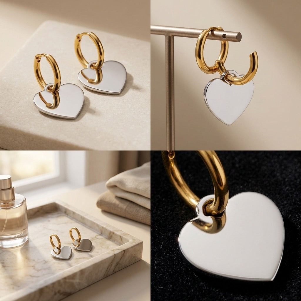 Mirror Heart Earrings