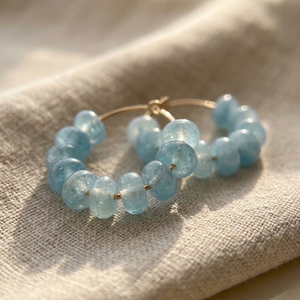 Sky-Blue Hoop Earrings