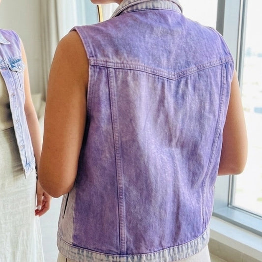 Lilac Art Denim Vest