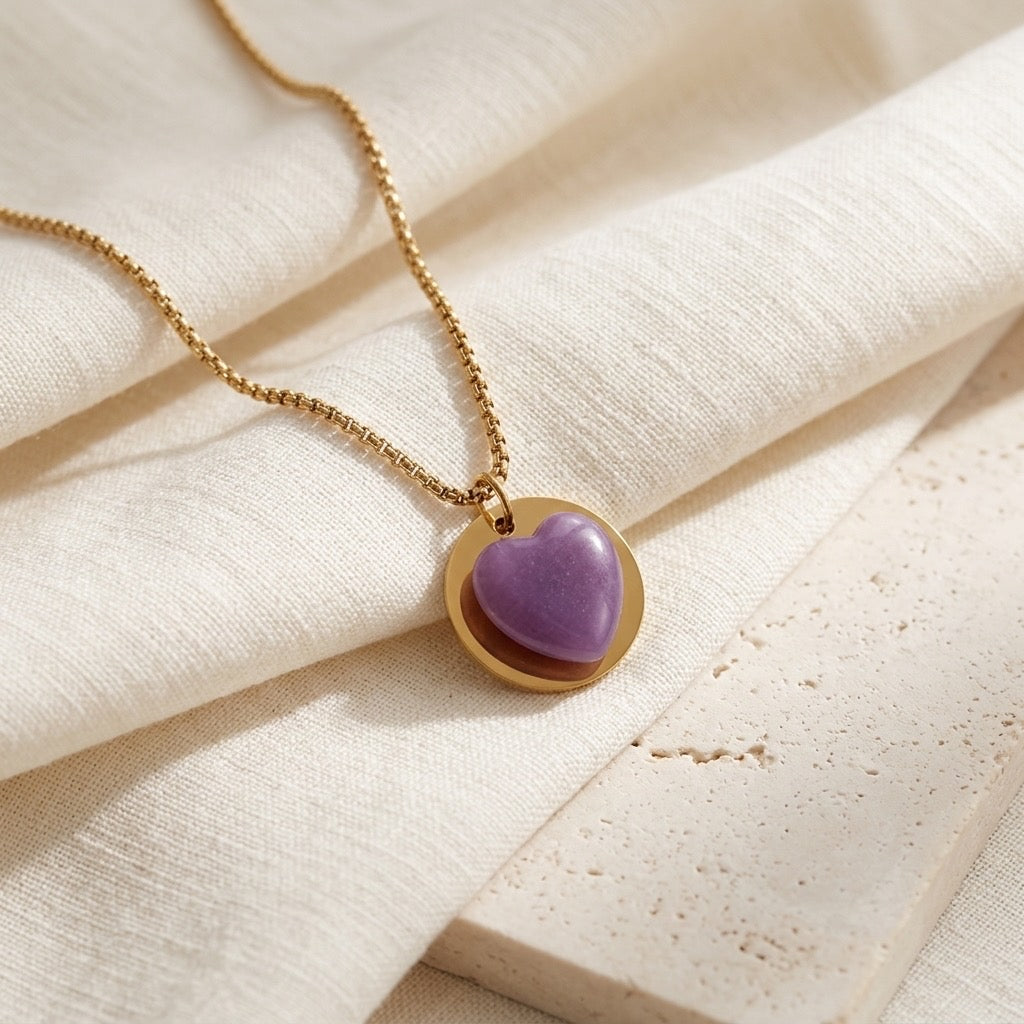 Amethyst Heart Necklace