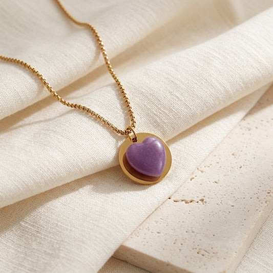 Amethyst Heart Necklace