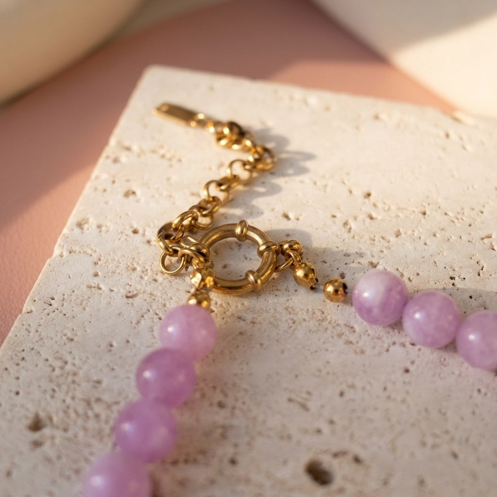 Soft Pink Stone Necklace