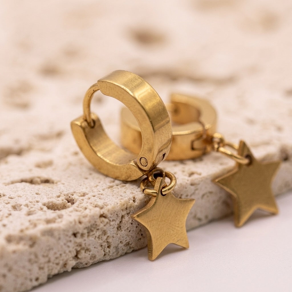 Star Drop Hoops