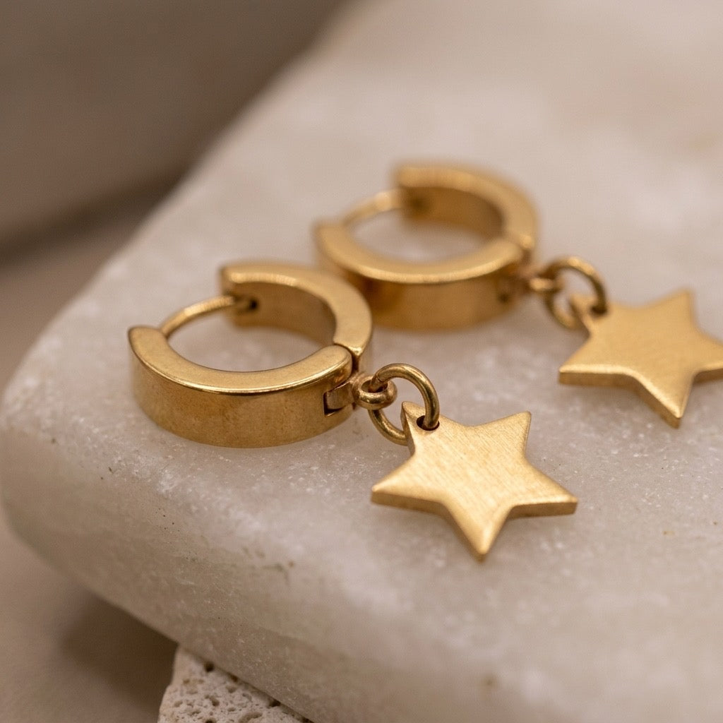 Star Drop Hoops