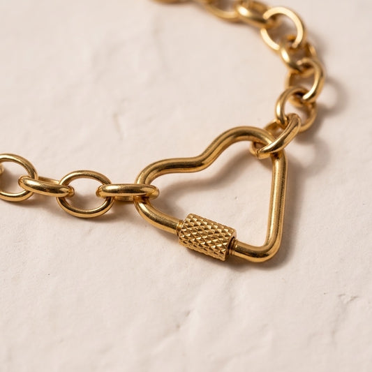 Golden Link Heart Necklace