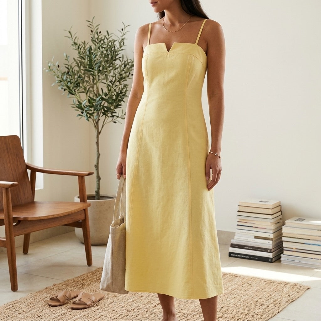 Sunlit Slip Midi Dress