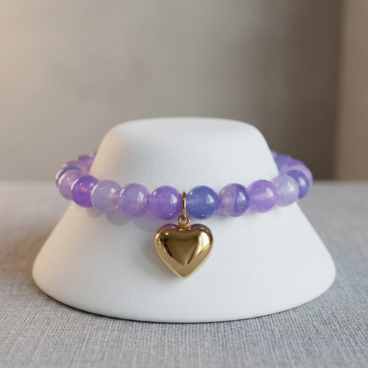 Lavender Heart Bracelet