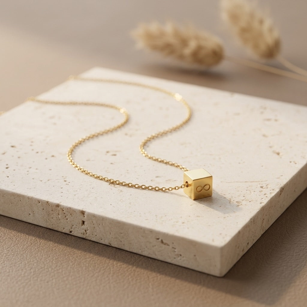 Infinity Cube Charm Necklace