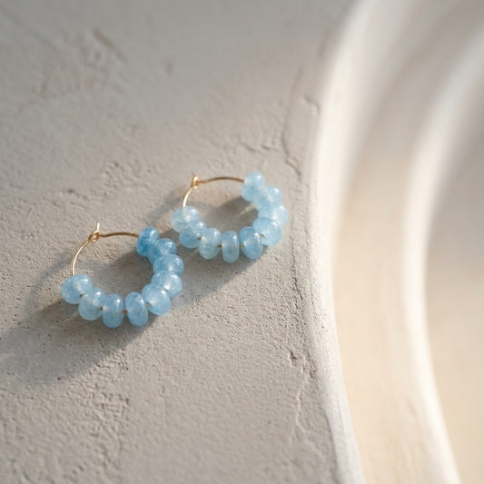 Sky-Blue Hoop Earrings