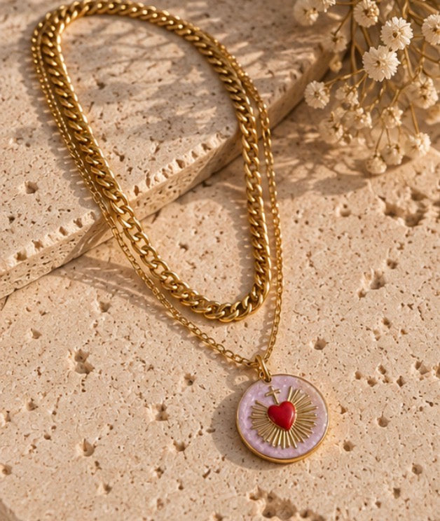 Sacred Heart Double Necklace