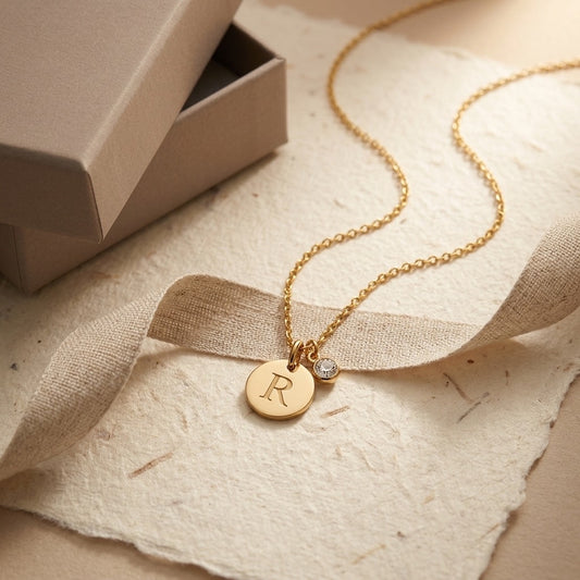 Initial & Birthstone Necklace