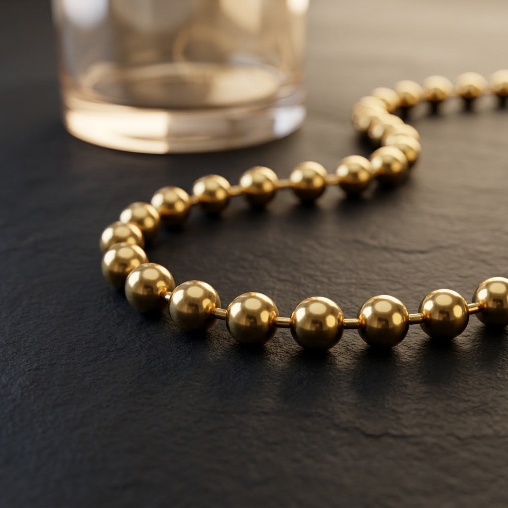 Golden Orbit Bead Necklace