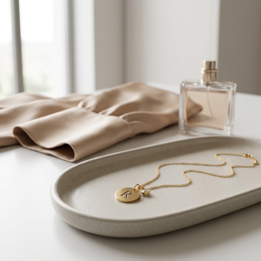 Initial & Birthstone Necklace