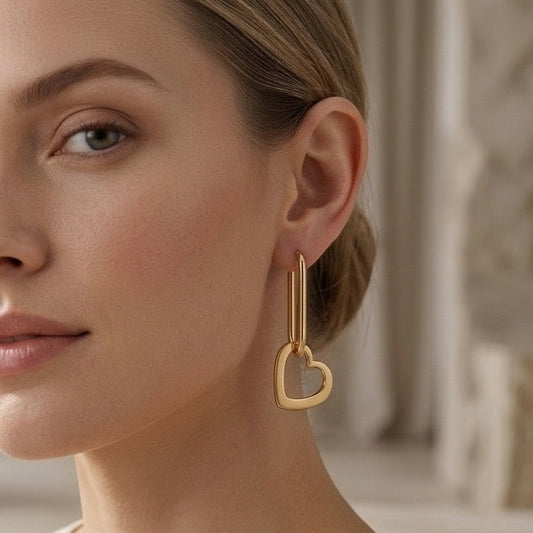 Golden Heartbeat Earrings