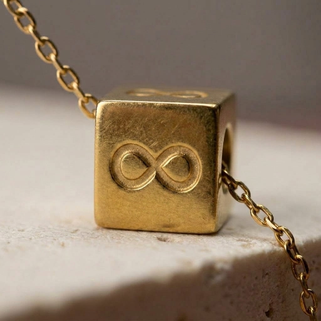 Infinity Cube Charm Necklace