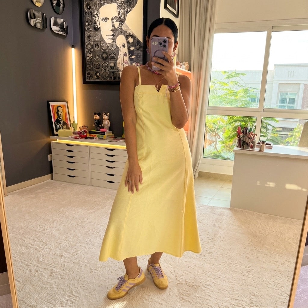 Sunlit Slip Midi Dress