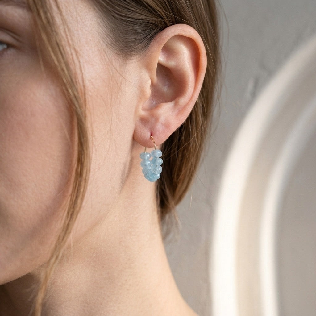 Sky-Blue Hoop Earrings