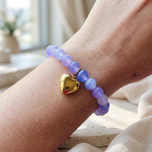 Lavender Heart Bracelet