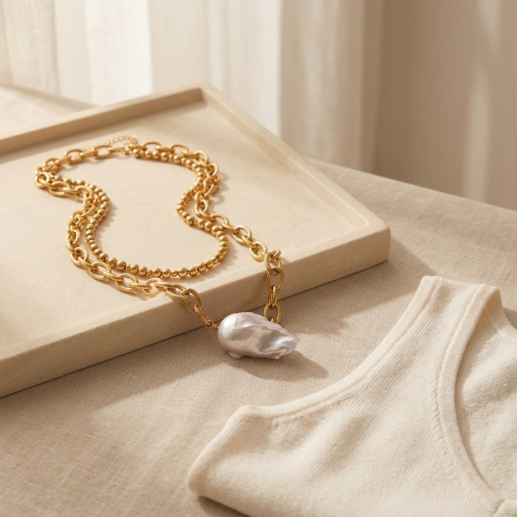 Aurora Baroque Pearl Necklace